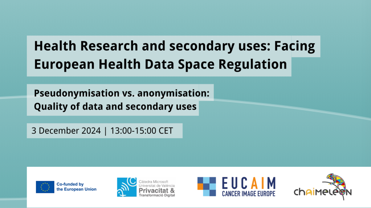 Health Research and secondary uses: Pseudonymisation vs. Anonymisation | Data Quality and Secondary Uses