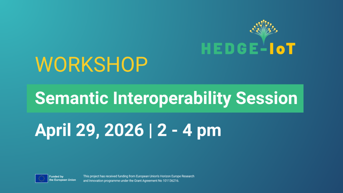 Hedge-IoT Semantic Interoperability Session | Enabling interoperable data spaces