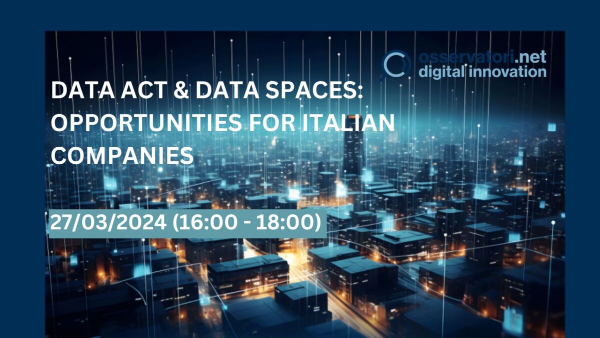 Data Act & Data Spaces: Opportunities for italian companies